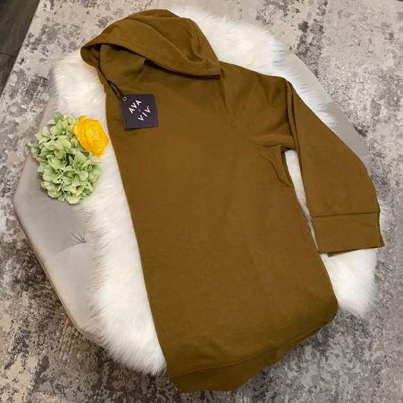 Ava & Viv Tops - NEW! 2X Plus Khaki Hoodie Pullover